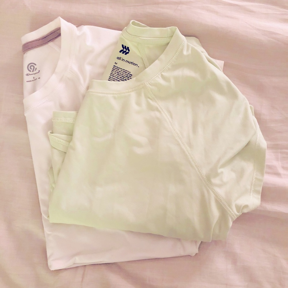 Set of 2 crew neck athletic tees